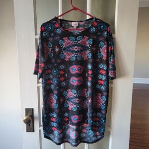 LulaRoe Tunic Tee Shirt Hi-Low Hemline Top Blouse Women's Size XSmall 3/4 Sleeve